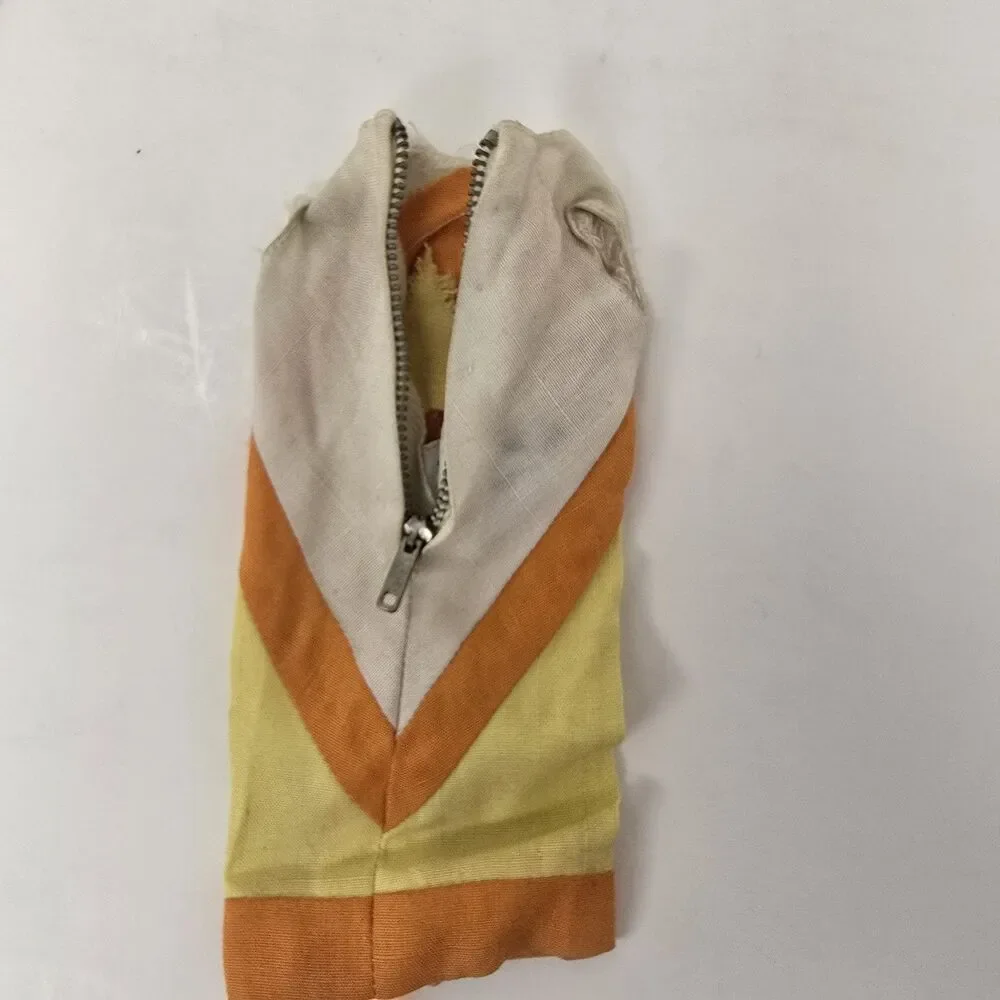 Vintage Mod Barbie Tropicana Dress Yellow Orange Back Zip *See Description